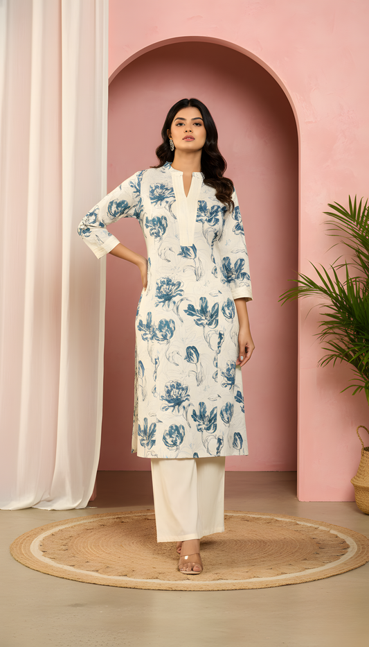 Artisan Bloom Hand-Printed Kurta Set