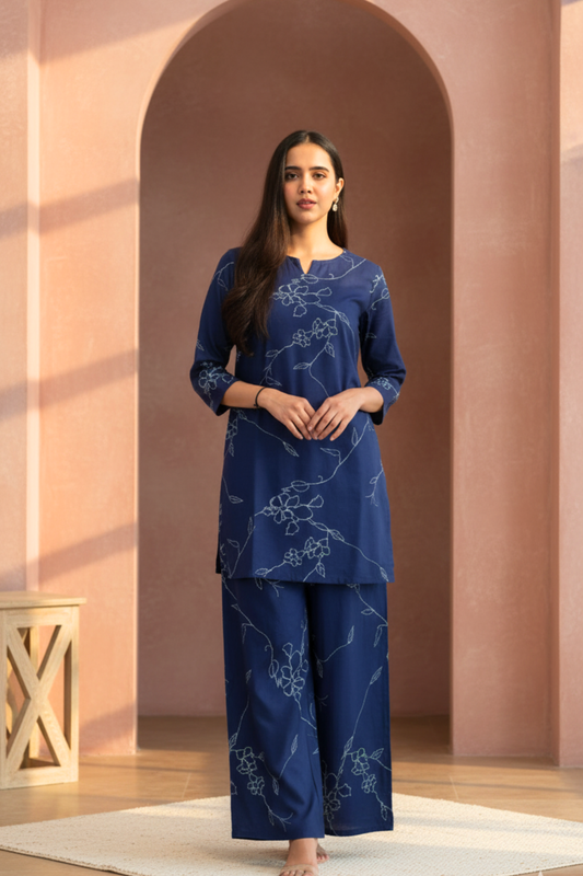 Indigo Vine Print Co-ord Set