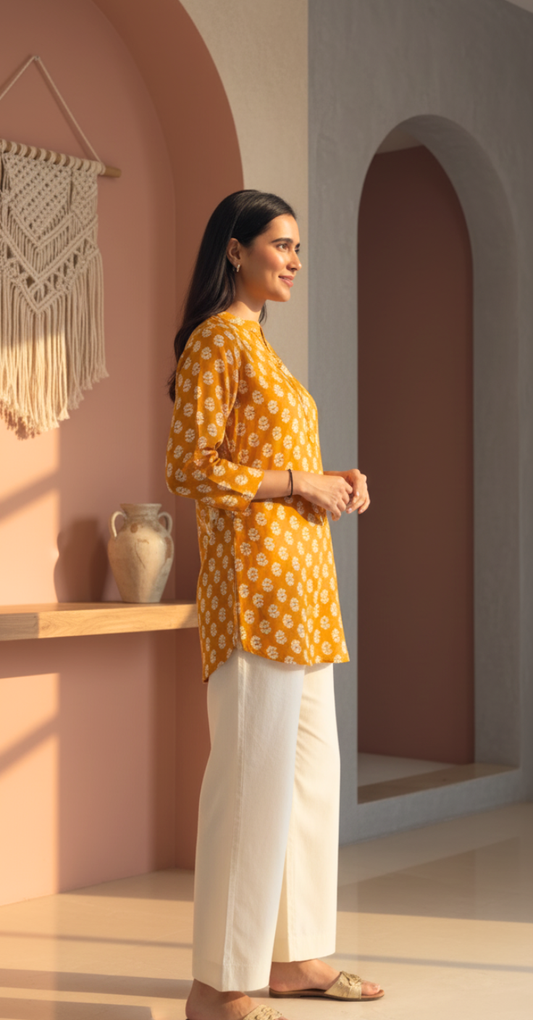 Marigold Buti Print Tunic