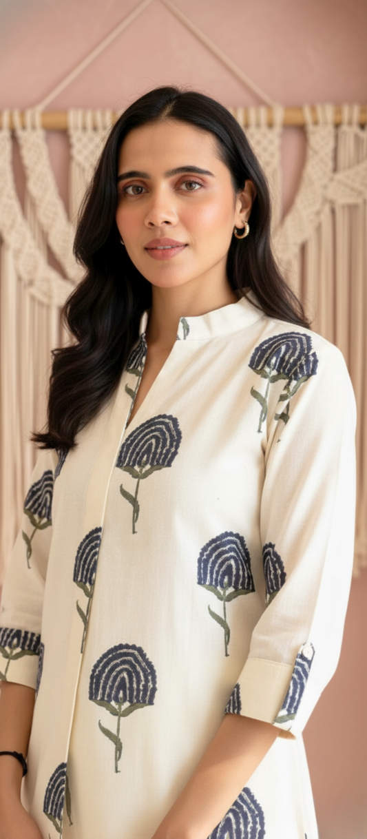 Modern Bloom Block Print Loungewear Set