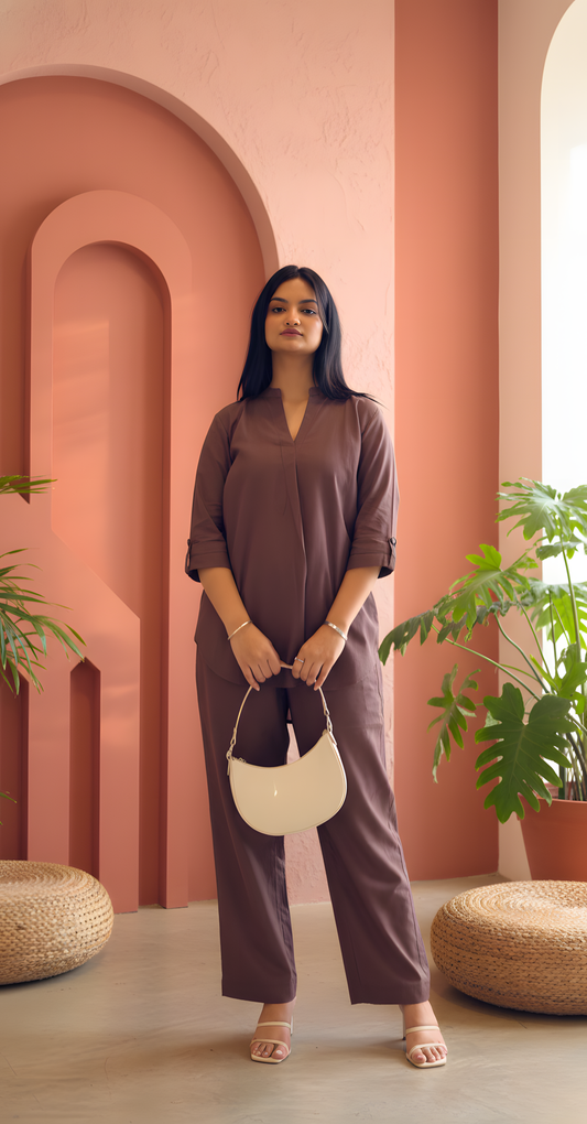 Mocha Minimalist Comfort Co-ord Set