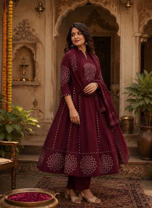 Rajwada maroon anarkali