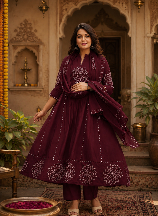 Rajwada maroon anarkali